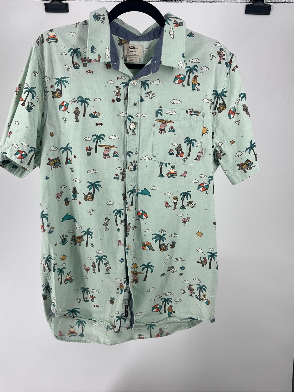 Vans Mint Green Tropical Button-Down Shirt